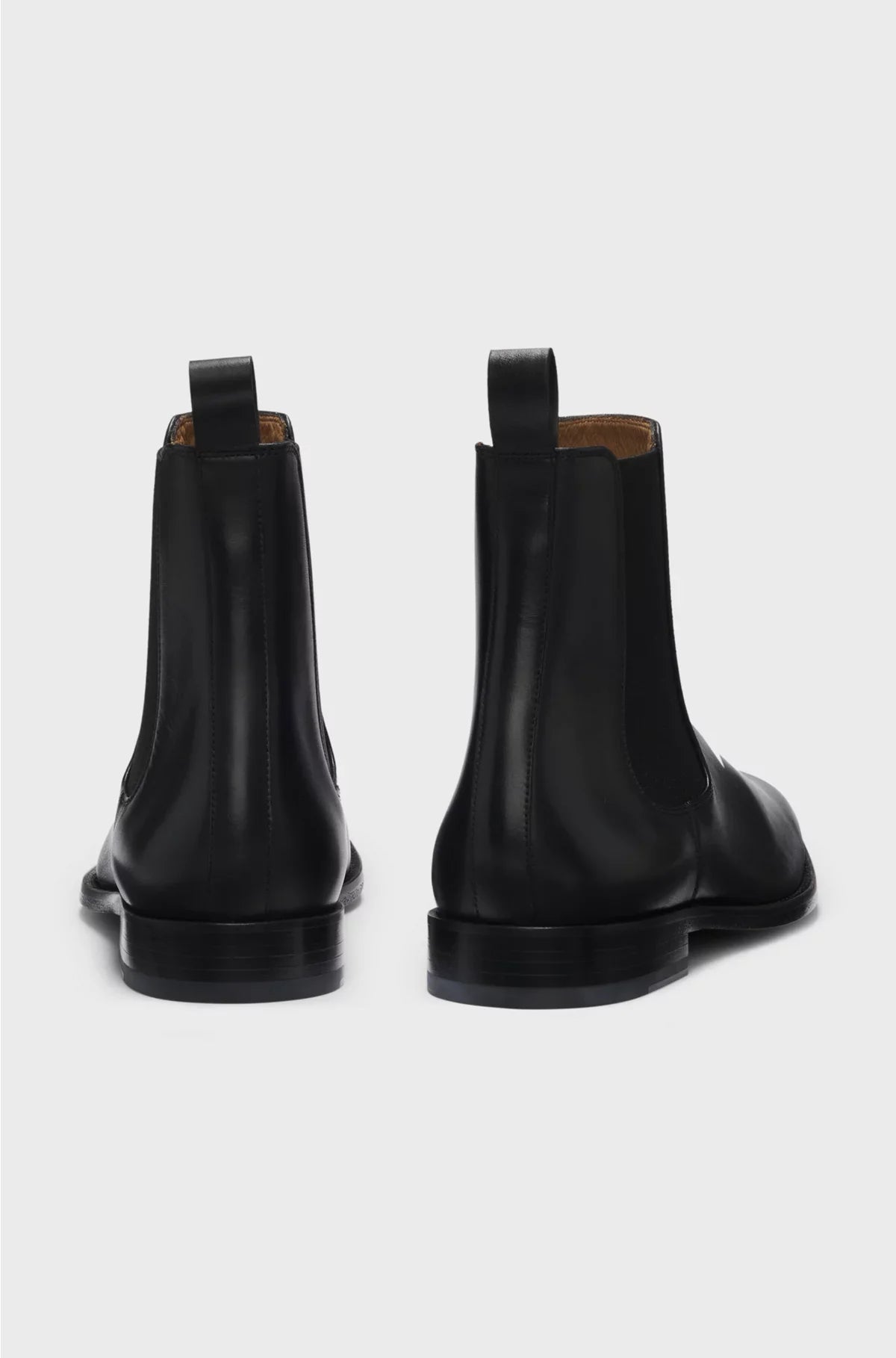 LEATHER CHELSEA BOOTS WITH ELASTICATED PANELS
