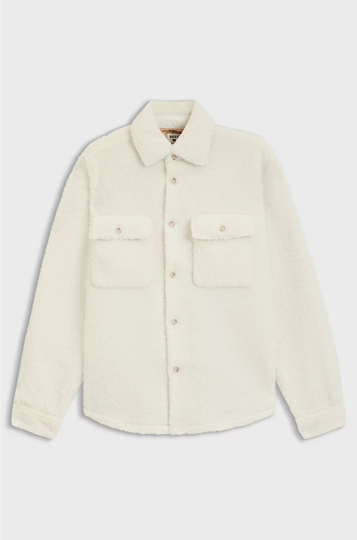 RELAXED-FIT OVERSHIRT IN TEDDY FABRIC