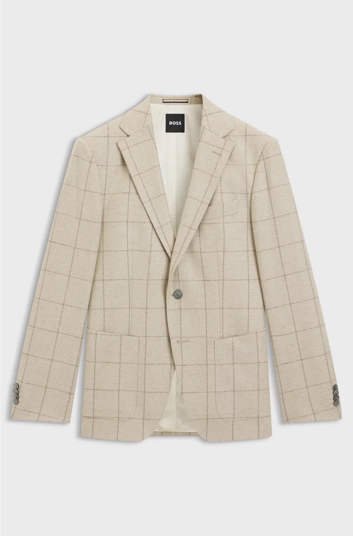 REGULAR-FIT JACKET IN A CHECKED WOOL BLEND