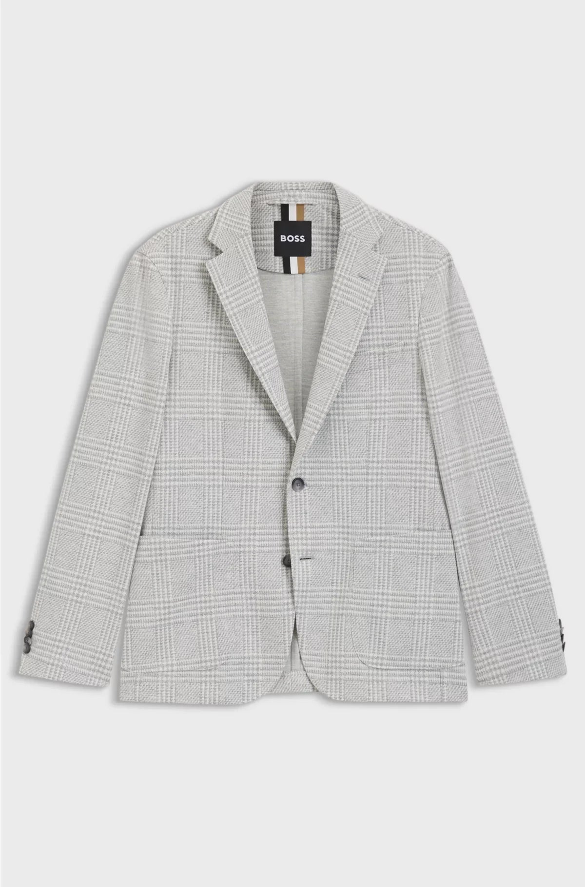 SLIM-FIT BLAZER IN CHECKED STRETCH FABRIC
