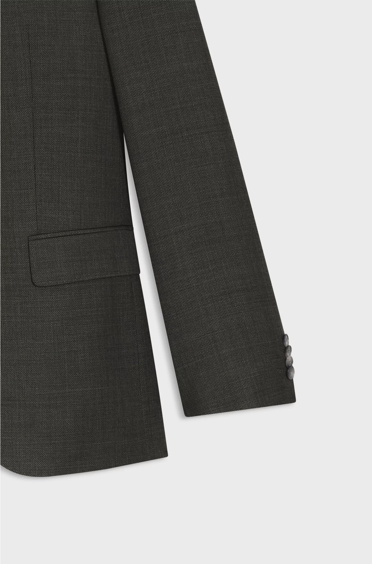 THREE-PIECE SLIM-FIT SUIT IN PATTERNED STRETCH WOOL