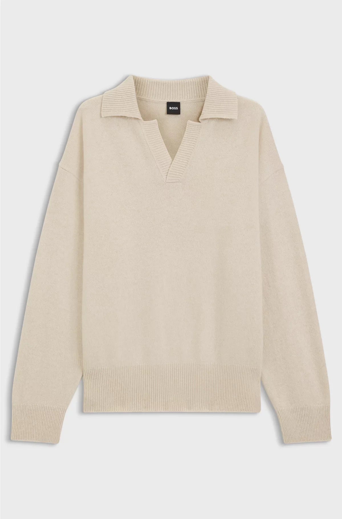 VIRGIN-WOOL SWEATER WITH JOHNNY COLLAR