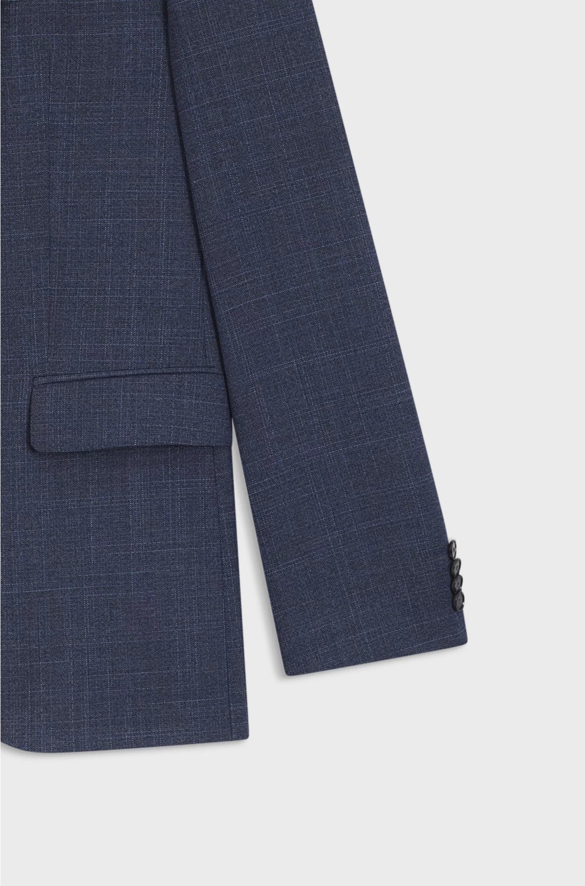 TWO-PIECE REGULAR-FIT SUIT IN PATTERNED STRETCH CLOTH