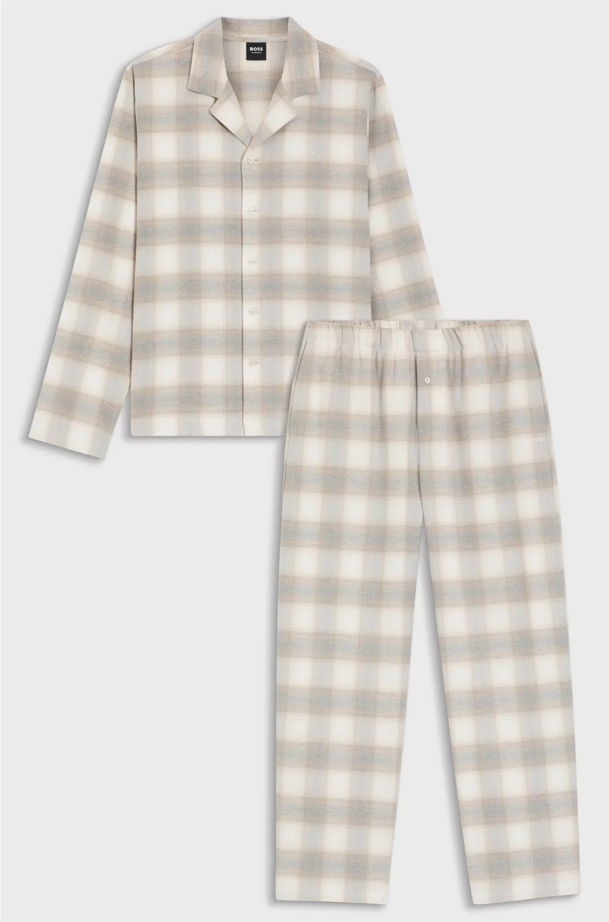 COTTON-FLANNEL PYJAMA SET WITH VICHY CHECK
