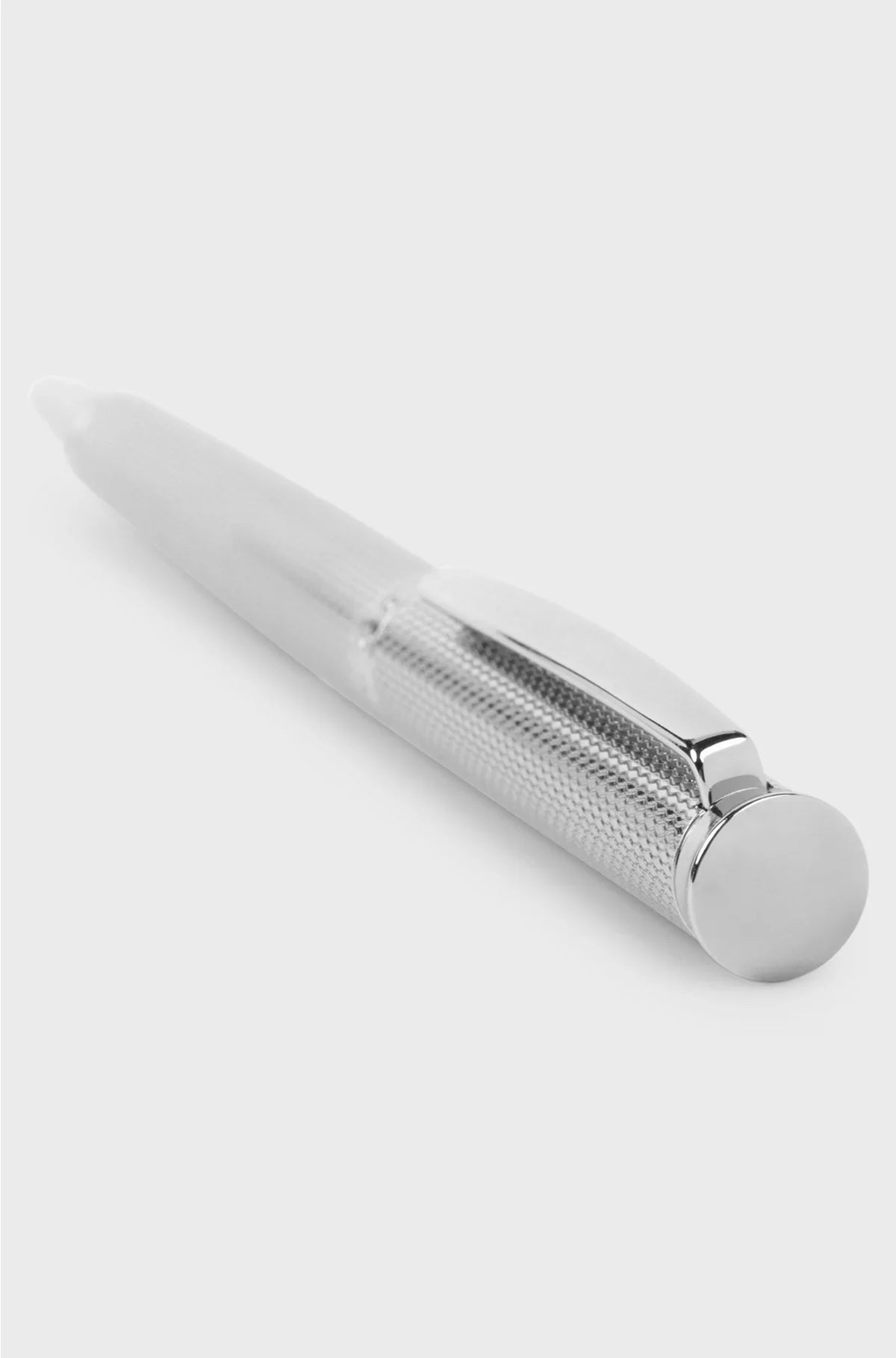 CHROME-PLATED BALLPOINT PEN WITH DIAMOND-CUT ENGRAVING