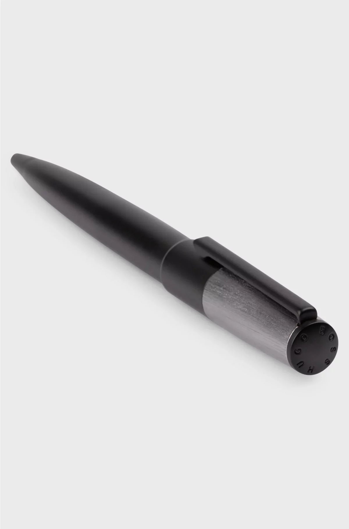 BALLPOINT PEN WITH BRUSHED BLACK AND CHROME EFFECTS