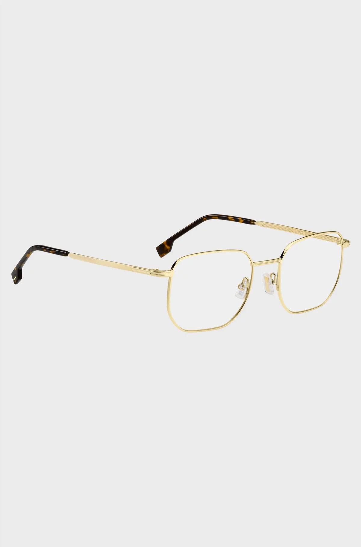GOLD-TONE OPTICAL FRAMES WITH HAVANA END TIPS