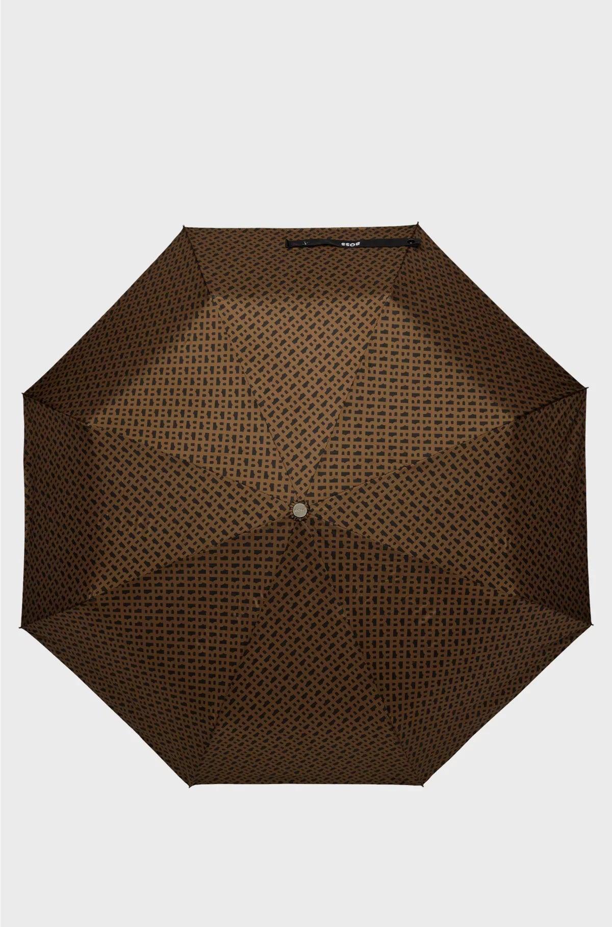 CAMEL MONOGRAM-PATTERN UMBRELLA WITH LOGO STRAP