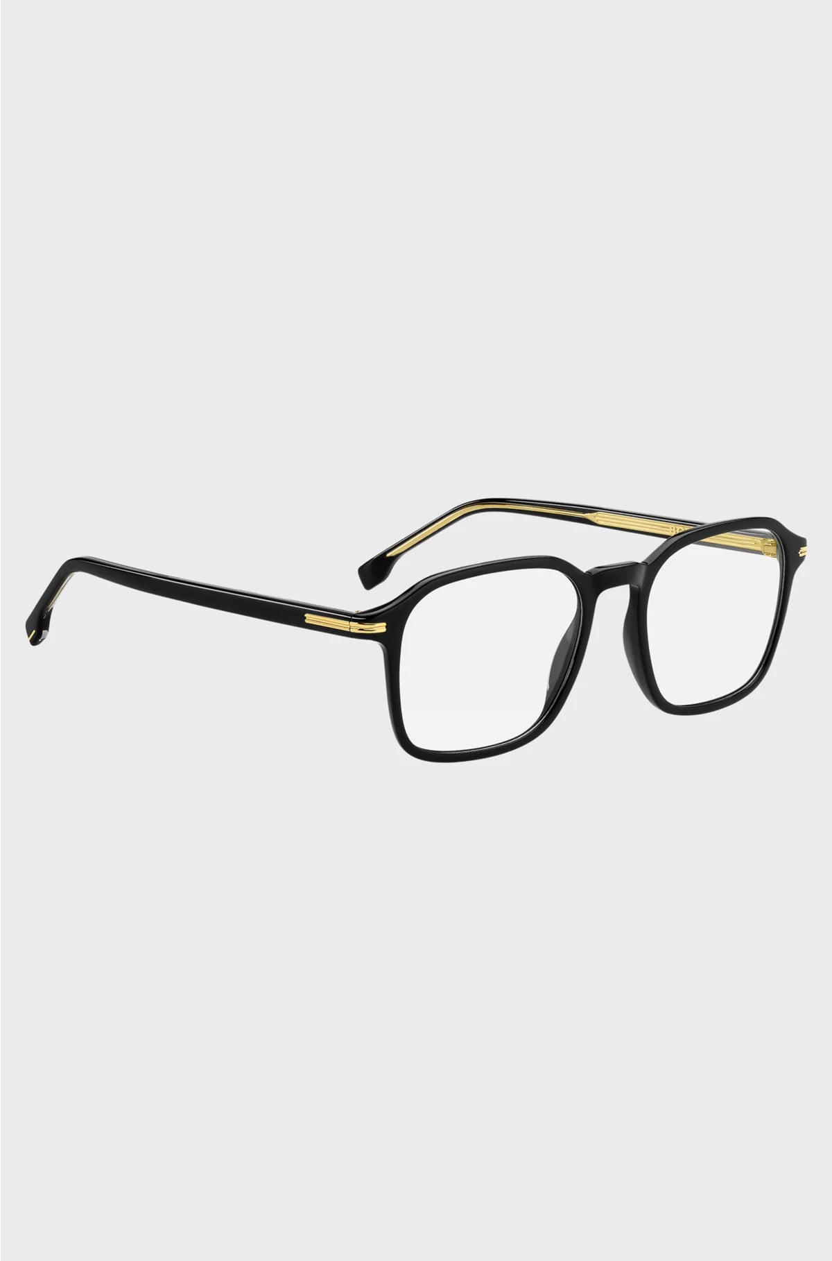 BLACK-ACETATE OPTICAL FRAMES WITH GOLD-TONE DETAILS