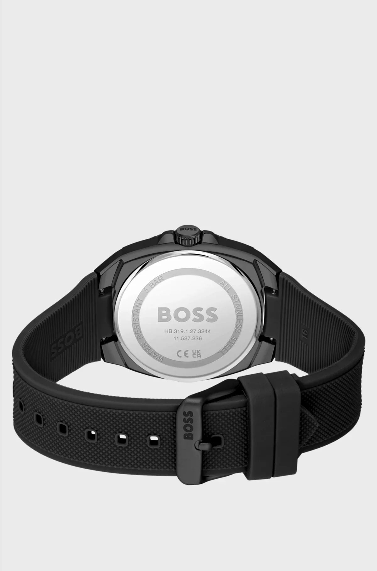 SILICONE-LOGO-STRAP WATCH WITH OLIVE GUILLOCHE DIAL