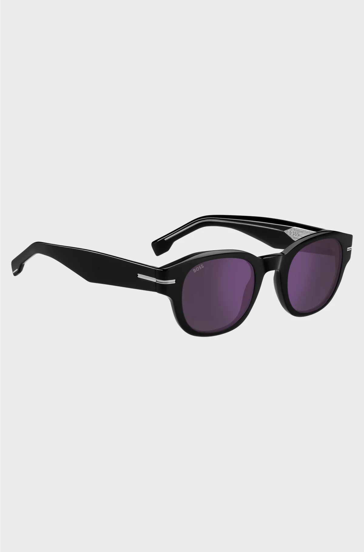 OCCHIALI DA SOLE NERI IN ACETATO CON LENTI VIOLA