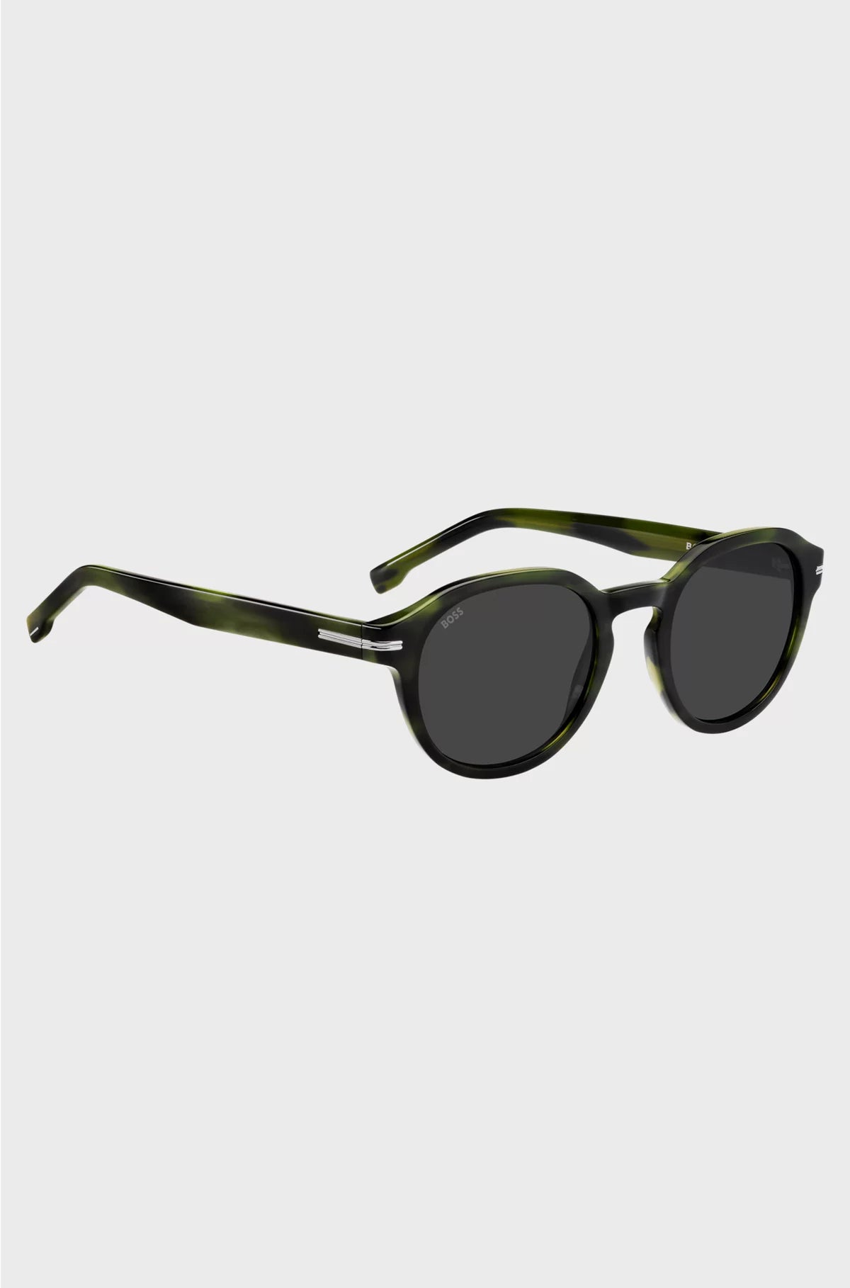 GREEN-HORN SUNGLASSES WITH SILVER-TONE HINGES