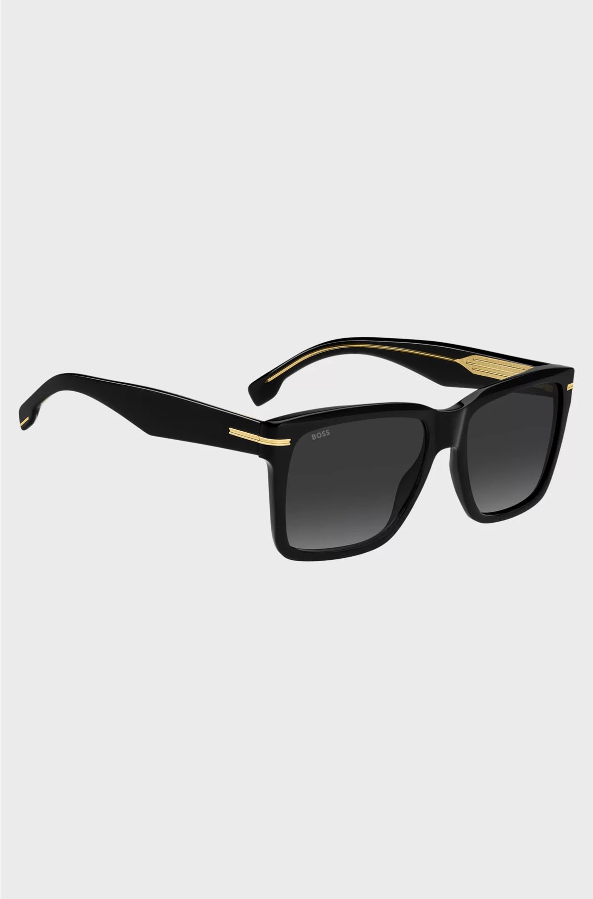 BLACK-ACETATE SUNGLASSES WITH GOLD-TONE TRIMS