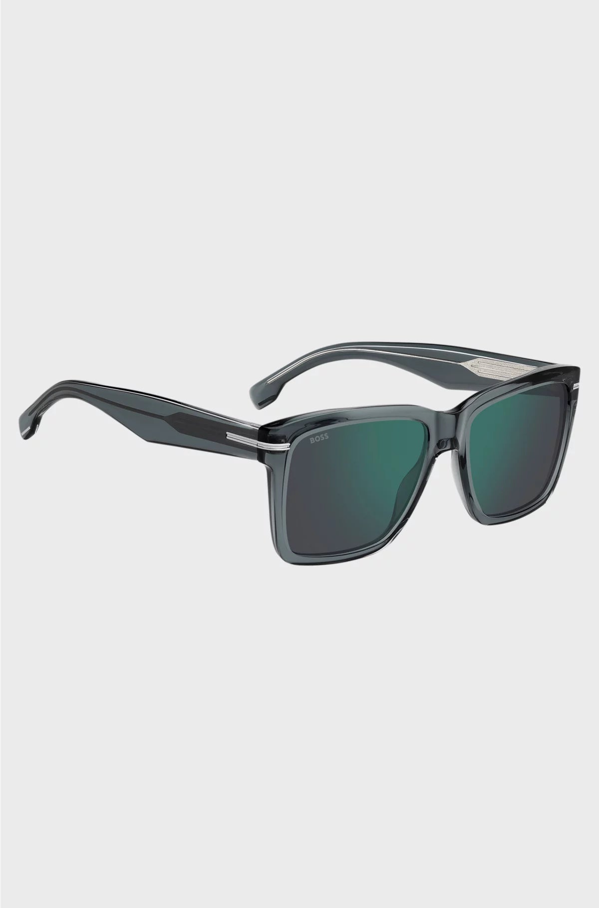 GREY-ACETATE SUNGLASSES WITH SILVER-TONE TRIMS