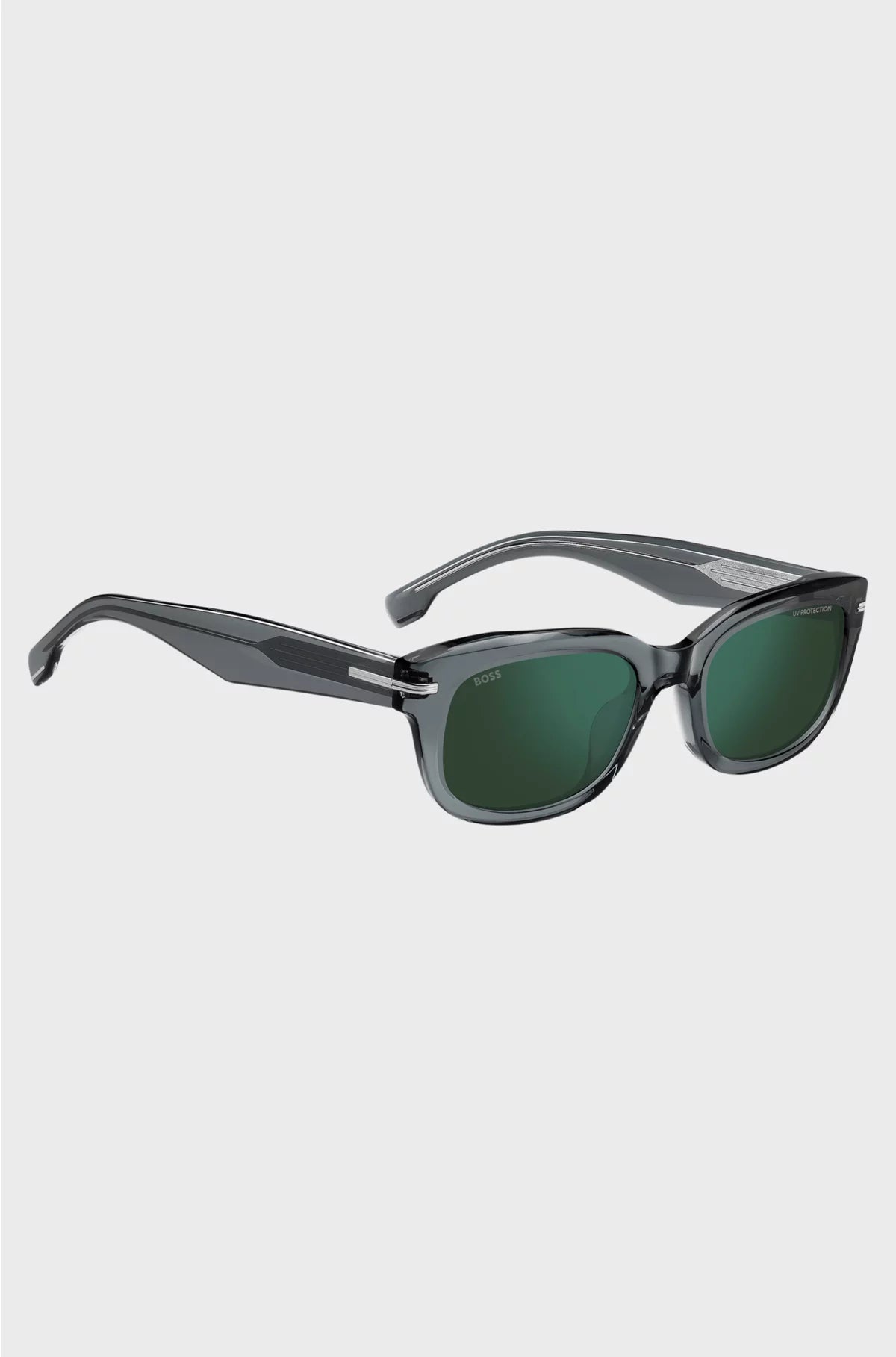 GREY-ACETATE SUNGLASSES WITH GREEN LENSES