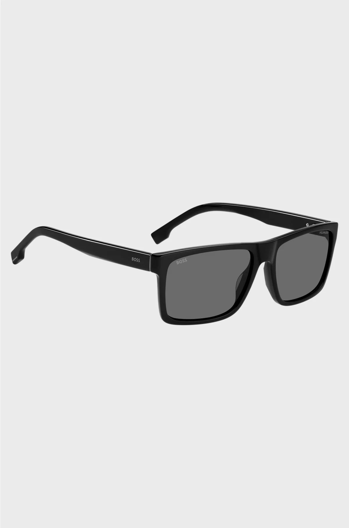 ENGRAVED-LOGO SUNGLASSES IN BLACK ACETATE