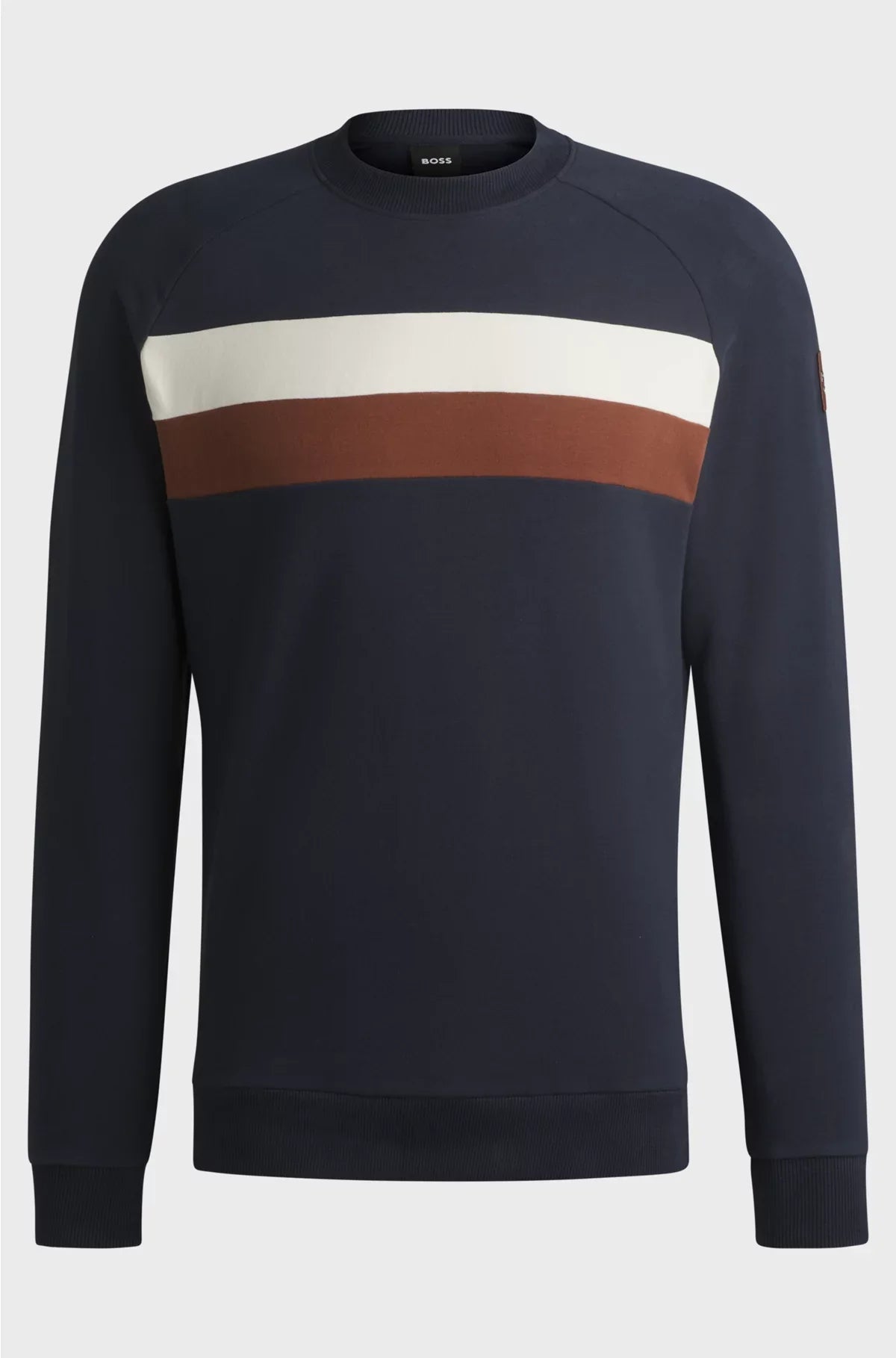 EQUESTRIAN STRETCH-COTTON SWEATSHIRT WITH BLOCK STRIPES