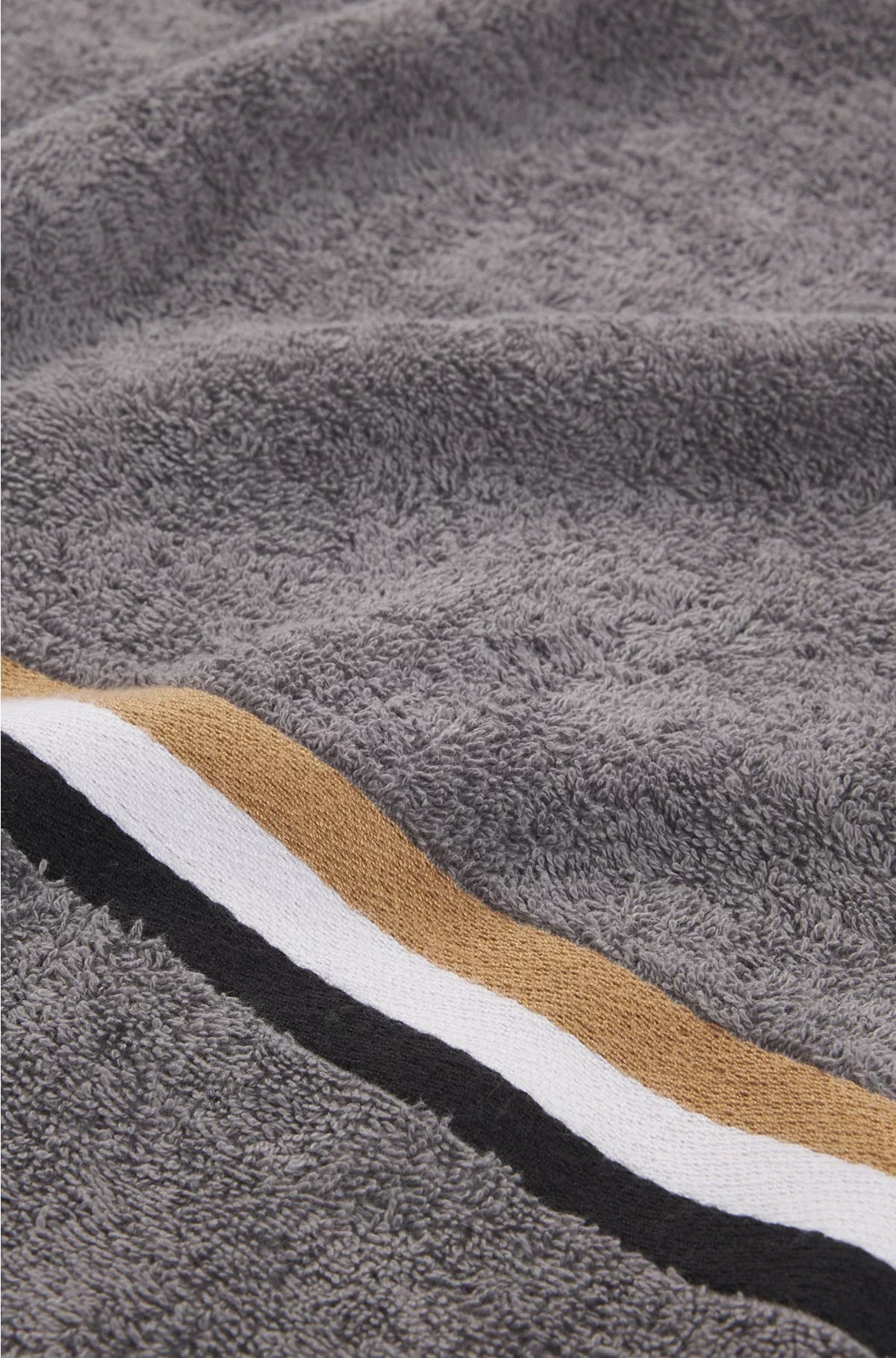 COTTON-TERRY BATH SHEET WITH SIGNATURE-STRIPE RIBBON