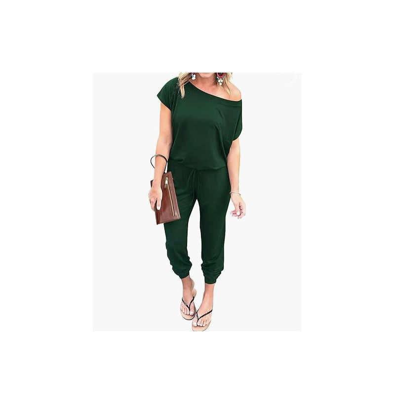 📢📢40% OFF !! ⏰Women's Casual Off Shoulder Short Sleeve Jumpsuit