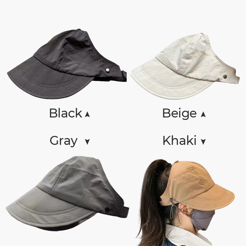Cappello Parasole a Tesa Larga con Apertura Superiore Anti-UV per Esterni