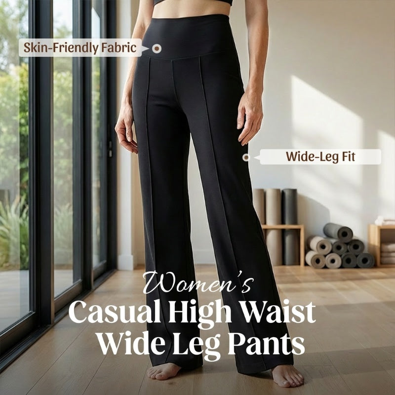💞50K+ SOLD!☕🧘‍♀️Women's High Waist Wide Leg Pants – Soft stretch fabric, gentle tummy control! Flattering fit for every shape. Easy pull-on, no tricky buttons. Your everyday essential. 🧵🦵