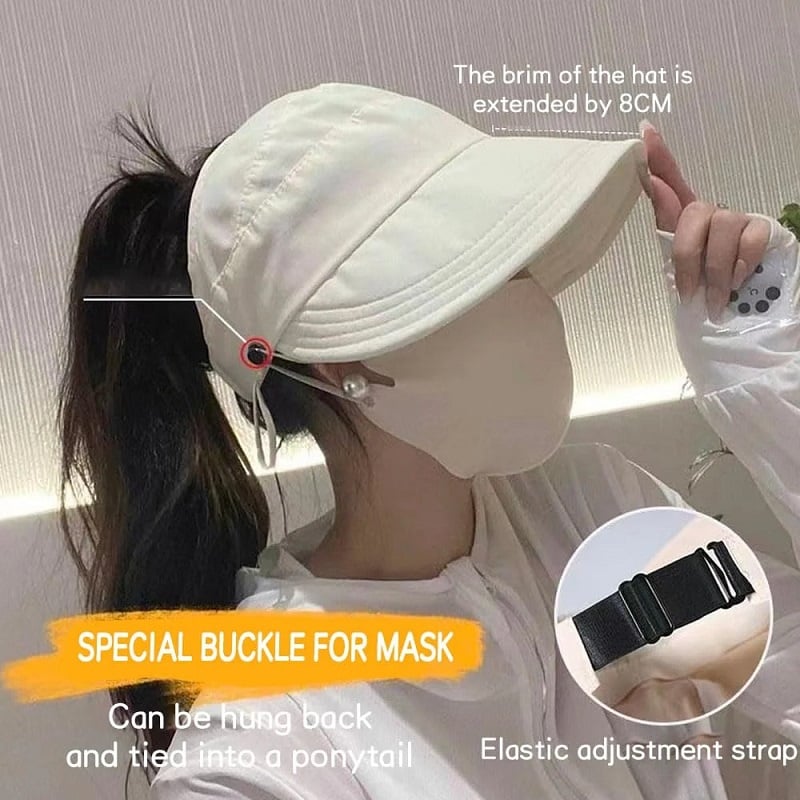 Cappello Parasole a Tesa Larga con Apertura Superiore Anti-UV per Esterni