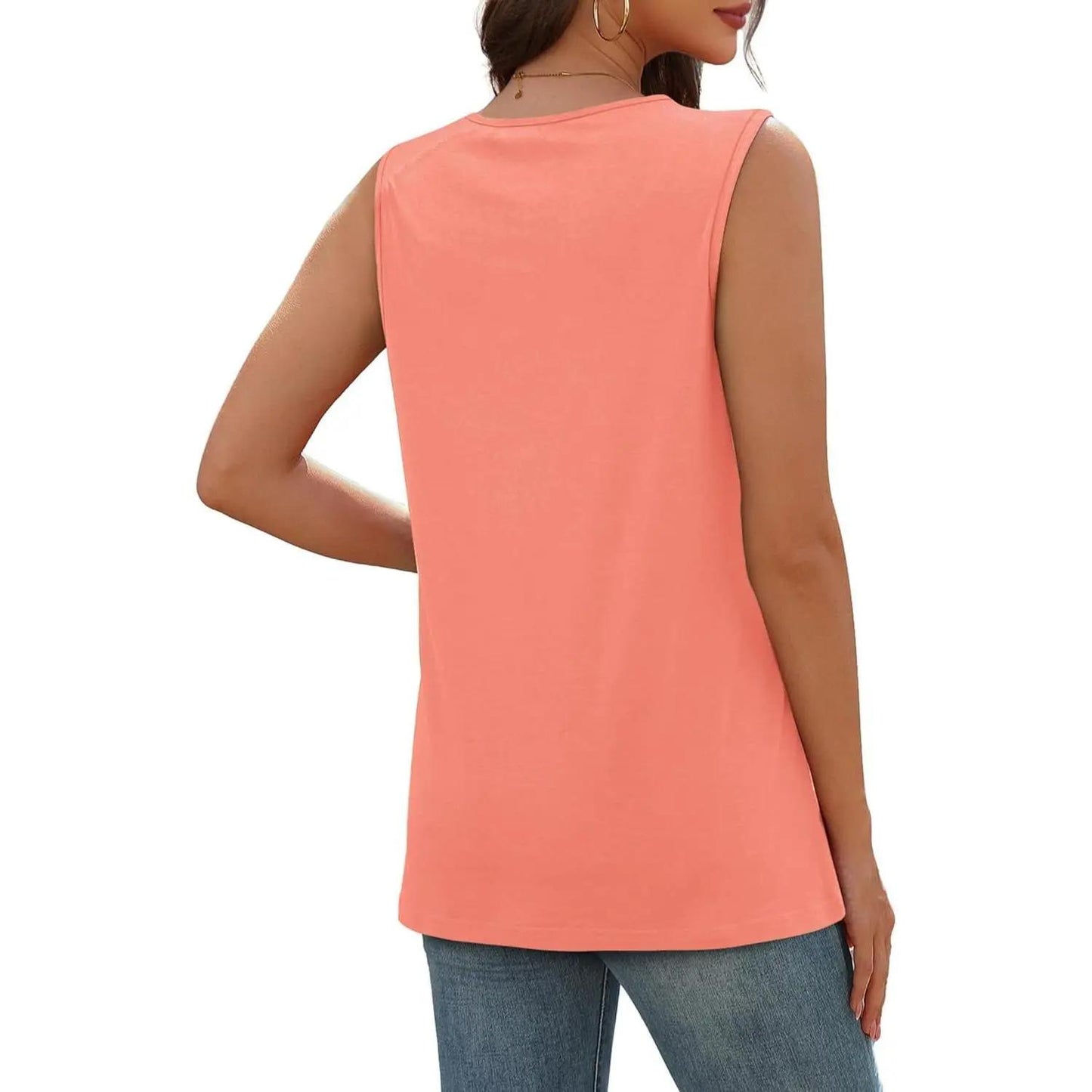 💐Camicia senza maniche da donna, scollo a V, vestibilità ampia, 2026