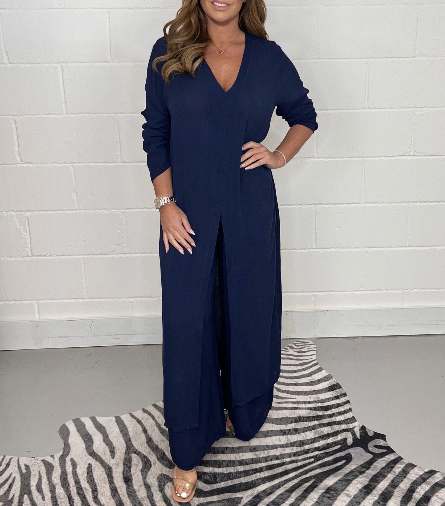 💃Saldi di Primavera ⏳Completo Due Pezzi Top Lungo Casual e Pantaloni Casual😍