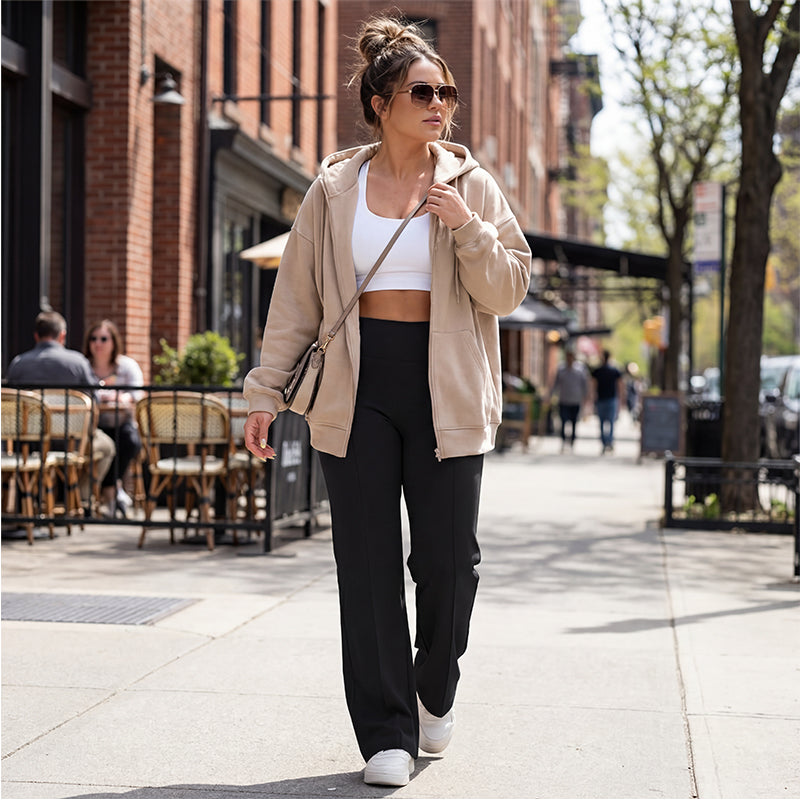 💞50K+ SOLD!☕🧘‍♀️Women's High Waist Wide Leg Pants – Soft stretch fabric, gentle tummy control! Flattering fit for every shape. Easy pull-on, no tricky buttons. Your everyday essential. 🧵🦵