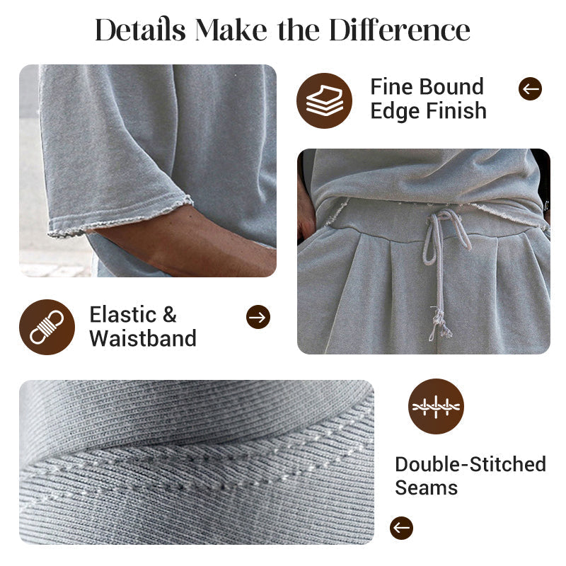Men's Casual Solid Color Two-Piece Shorts Set