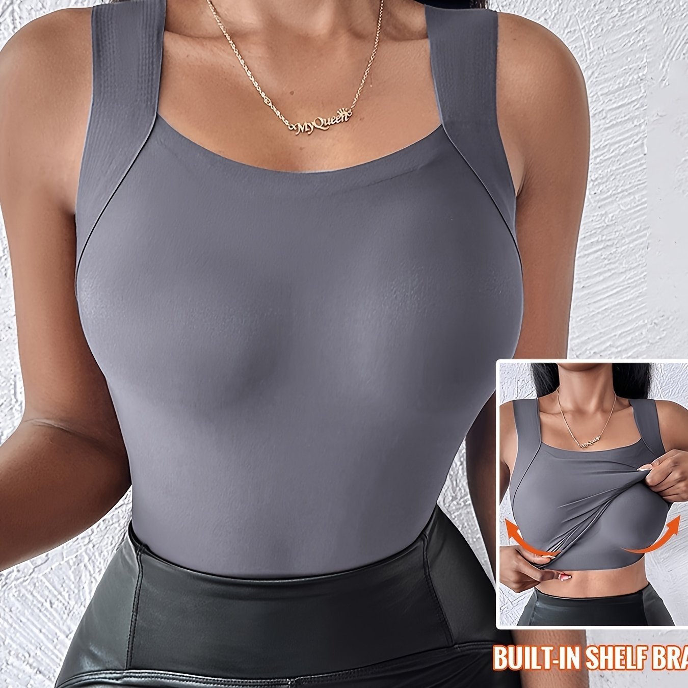 🔥Ultimo Giorno Promozione Sconto del 60%⏰👙Canotte Termiche da Donna con Scollo a U e Reggiseno Integrato👍