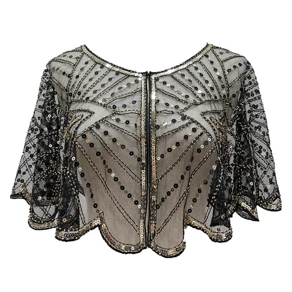 🔥 Scialle vintage in pizzo con perline 🔥