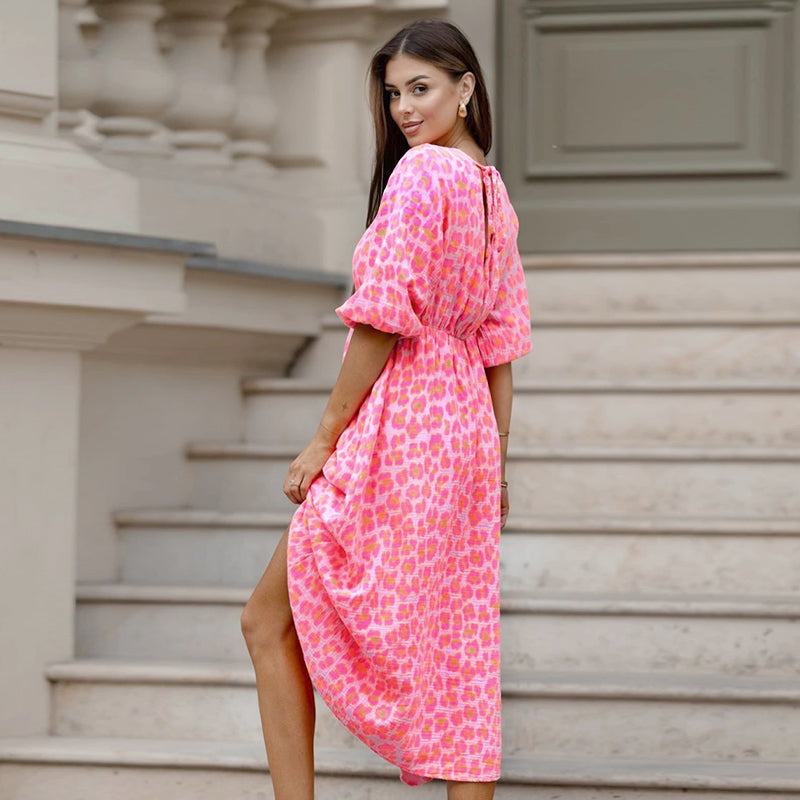 🏖️Summer Cool Deal: 50% OFF!!🎀Women's V-Neck Printed Dress
