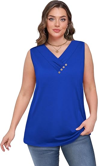 💐Camicia senza maniche da donna, scollo a V, vestibilità ampia, 2026