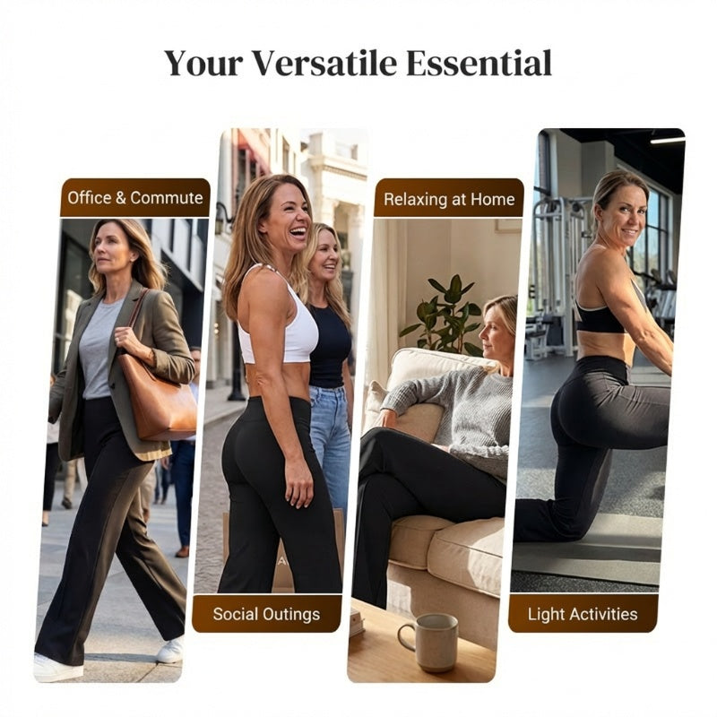 💞50K+ SOLD!☕🧘‍♀️Women's High Waist Wide Leg Pants – Soft stretch fabric, gentle tummy control! Flattering fit for every shape. Easy pull-on, no tricky buttons. Your everyday essential. 🧵🦵