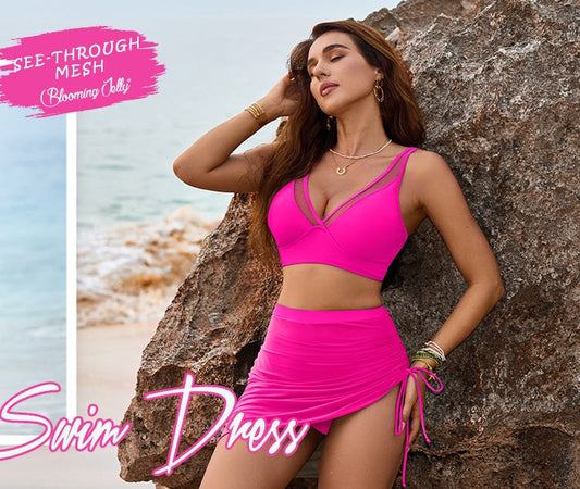 🌊Summer Hot Sale-60% Off!!👙Swim Skirt High Waisted Bikini Sets Tummy Control Swimsuits