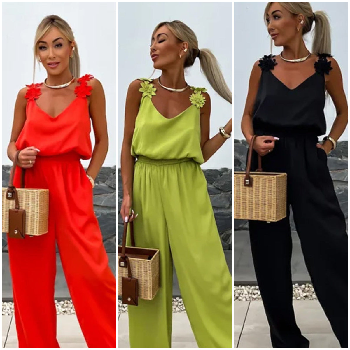 🔥Women's Sleeveless Wide Leg Jumpsuit