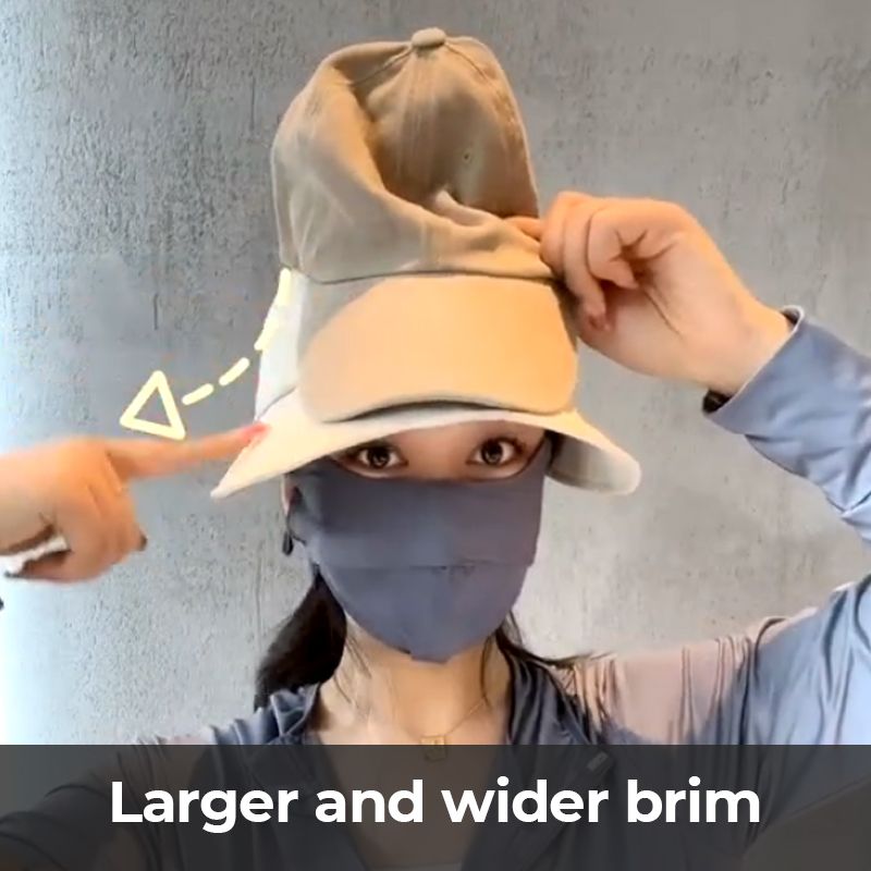 Cappello Parasole a Tesa Larga con Apertura Superiore Anti-UV per Esterni