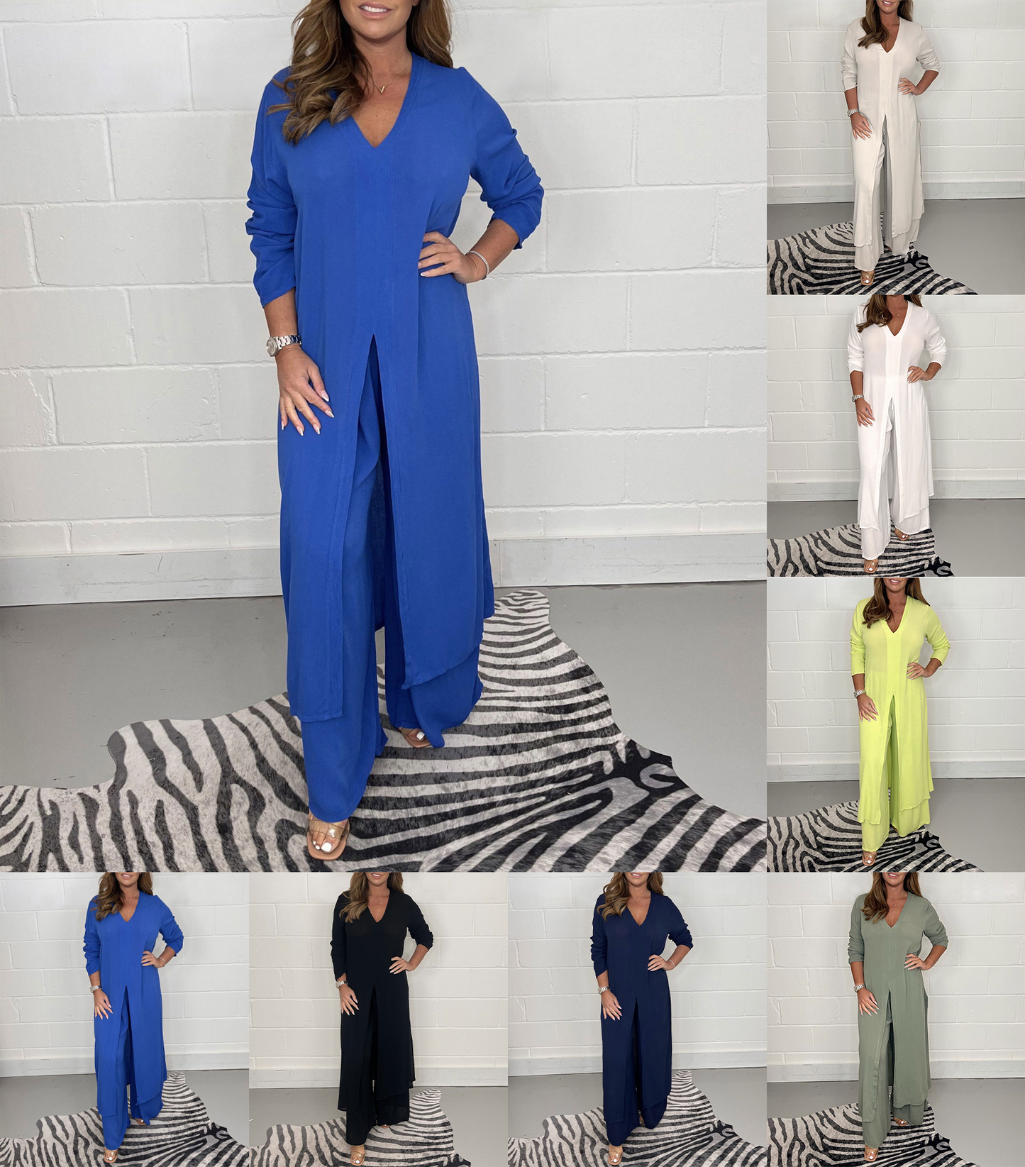 💃Saldi di Primavera ⏳Completo Due Pezzi Top Lungo Casual e Pantaloni Casual😍