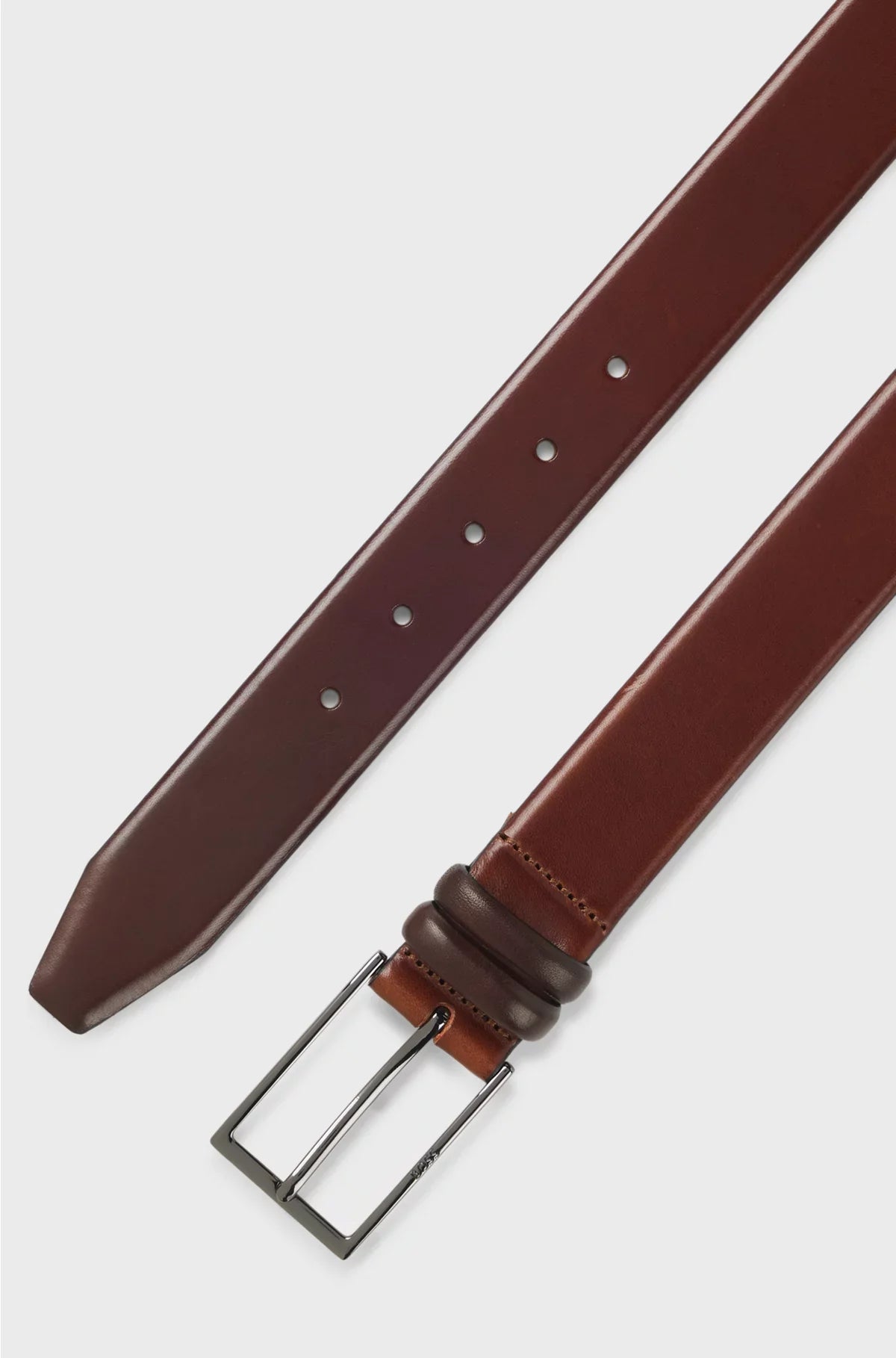 VEGETABLE-TANNED LEATHER BELT WITH GUNMETAL HARDWARE