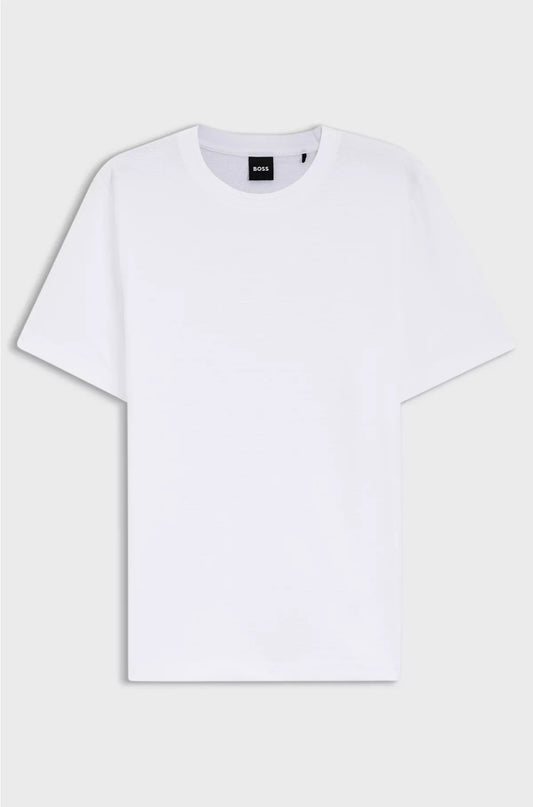 T-SHIRT IN MISTO COTONE CON LAVORAZIONE BUBBLE JACQUARD