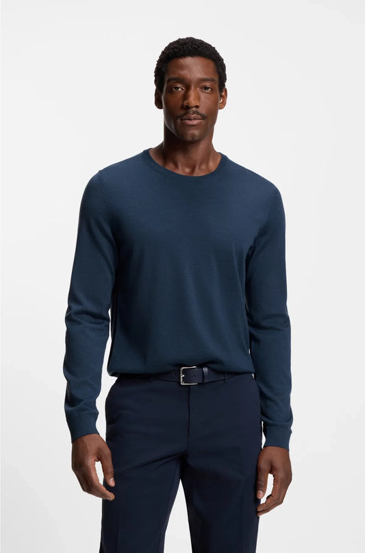 SLIM-FIT SWEATER IN MERINO WOOL WITH CREW NECKLINE