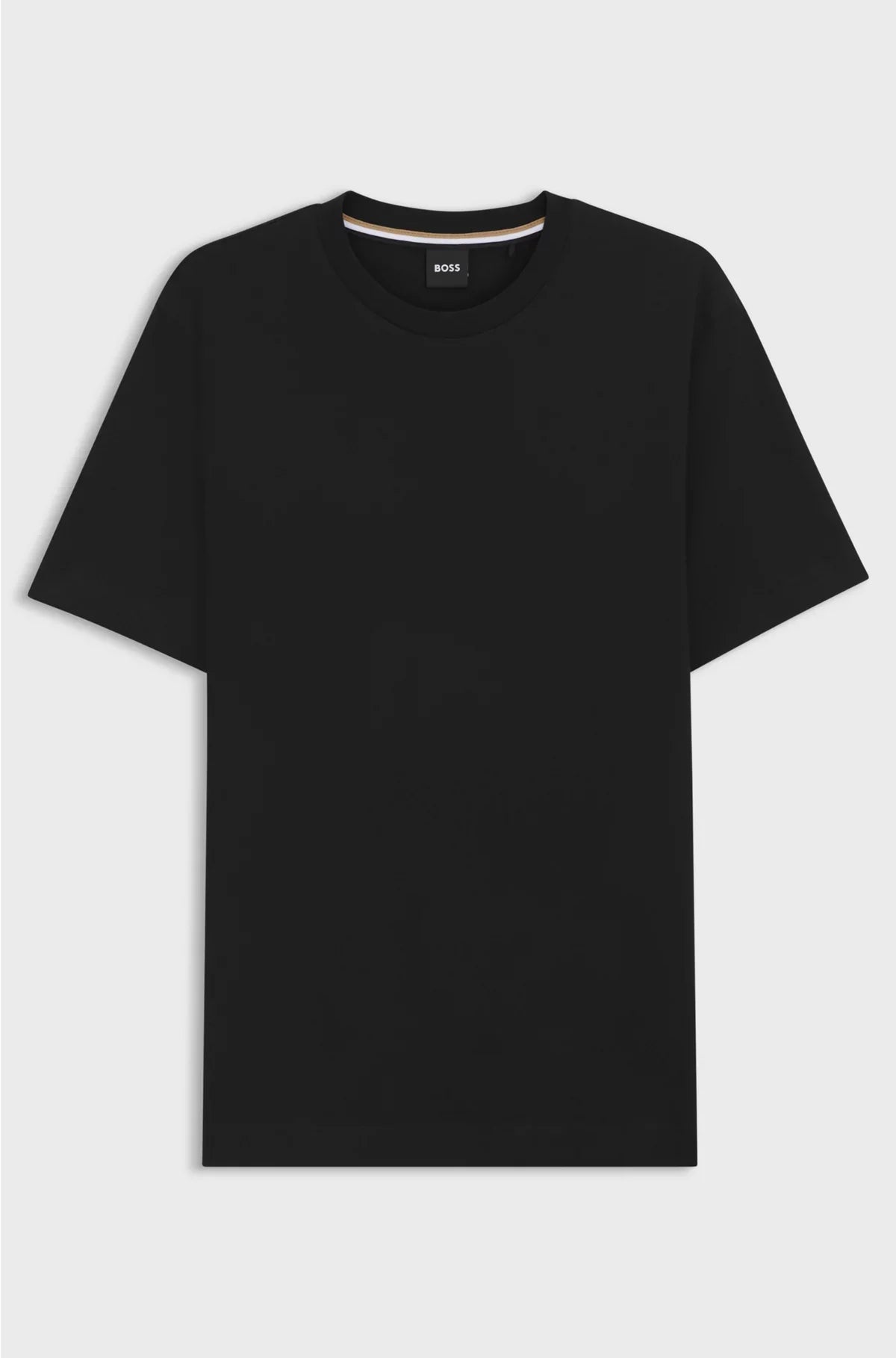 REGULAR-FIT T-SHIRT IN COTTON JERSEY WITH RIBBED COLLAR