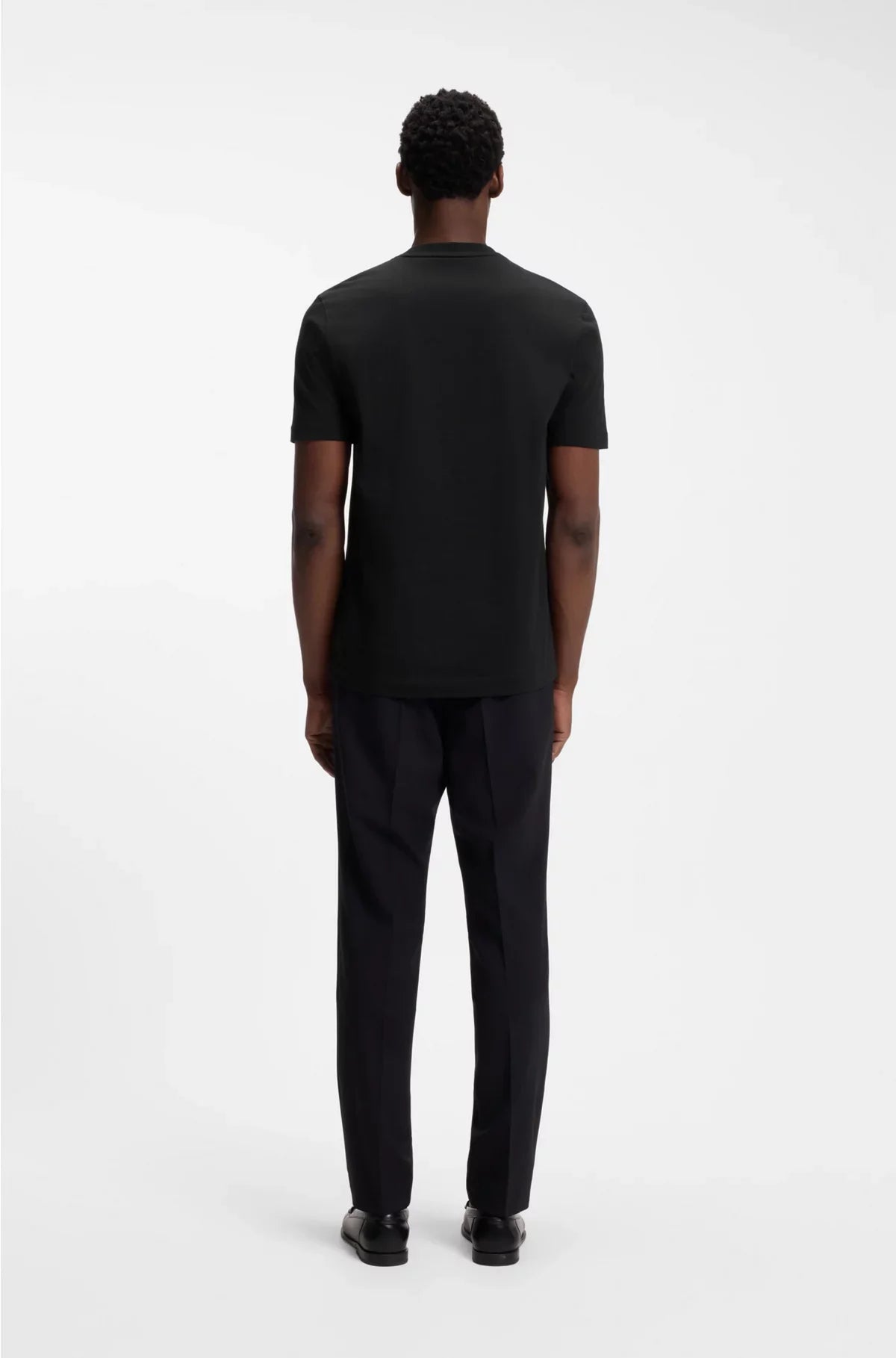 REGULAR-FIT T-SHIRT IN COTTON JERSEY WITH RIBBED COLLAR
