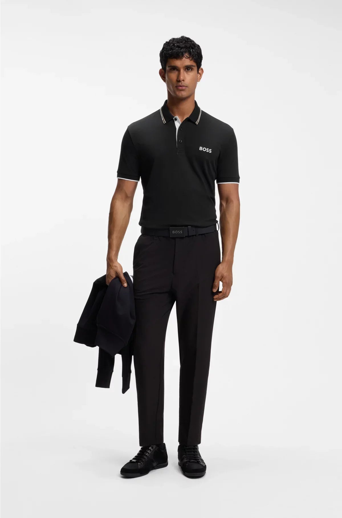 PADDY COTTON-BLEND POLO SHIRT WITH CONTRAST LOGOS