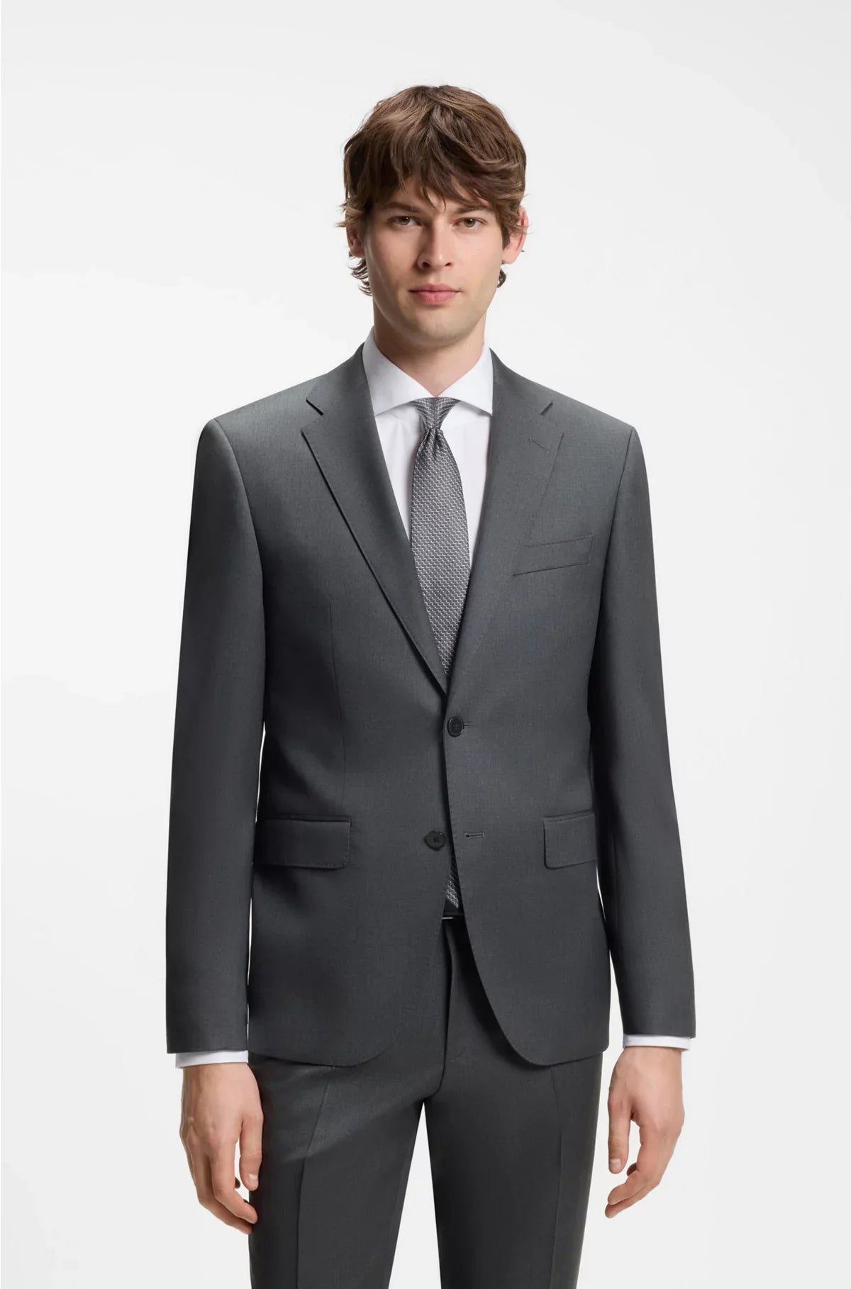 REGULAR-FIT SUIT JACKET IN VIRGIN-WOOL SERGE