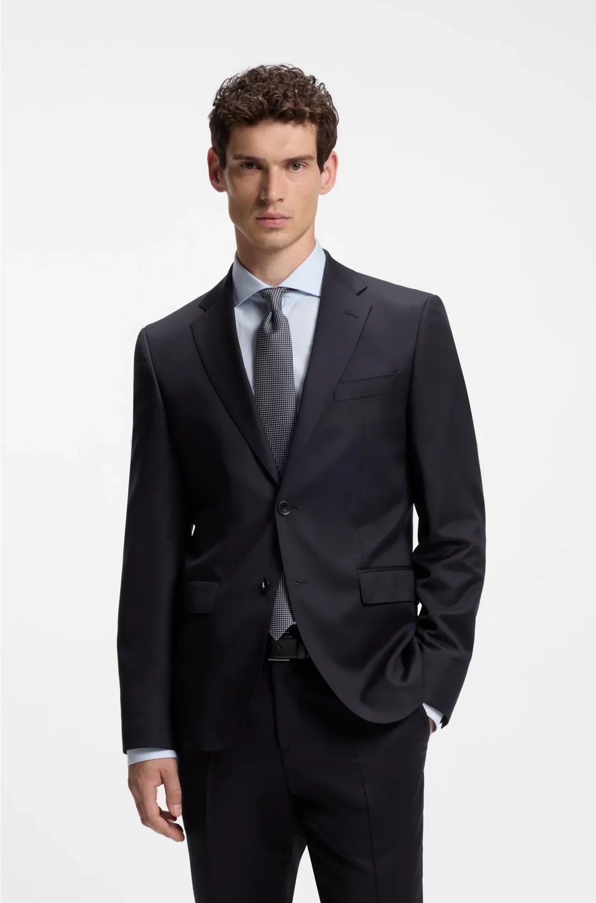 REGULAR-FIT SUIT JACKET IN VIRGIN-WOOL SERGE