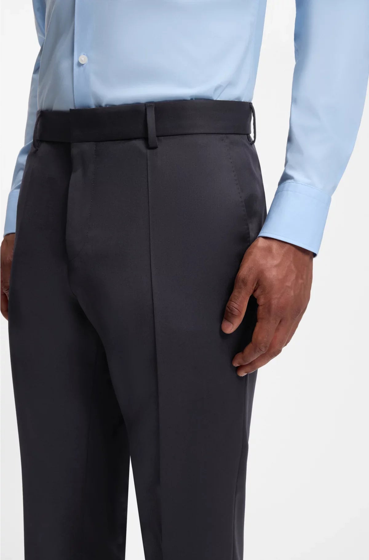SLIM-FIT TROUSERS IN VIRGIN-WOOL SERGE