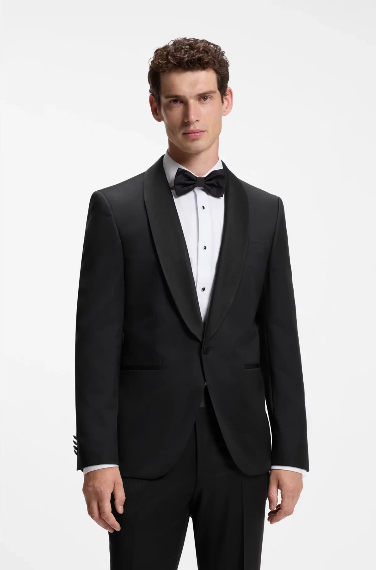 REGULAR-FIT TUXEDO JACKET IN VIRGIN-WOOL SERGE