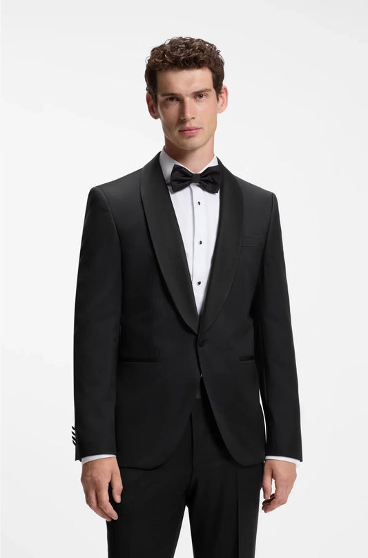 REGULAR-FIT TUXEDO JACKET IN VIRGIN-WOOL SERGE